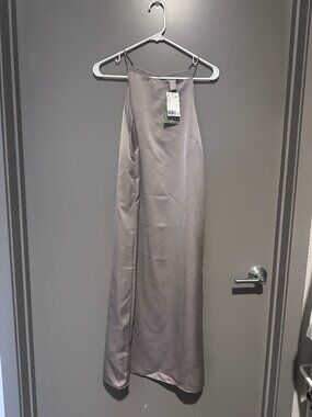 H&M Gray/Silver Ankle Length Dress - Small